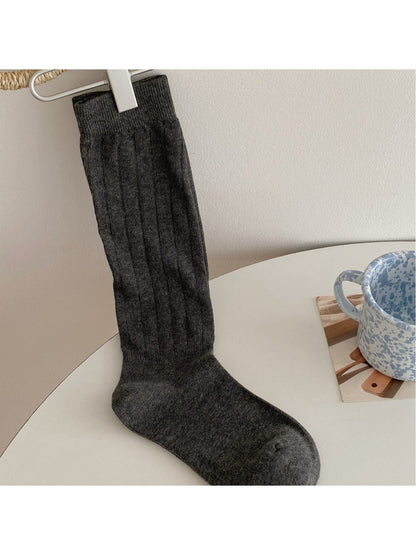 Rufia – Solid Color Long Slouch Socks