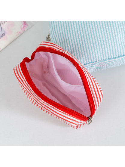 Cosbai - Pinstripes Zipper Cosmetic Organizer Bag