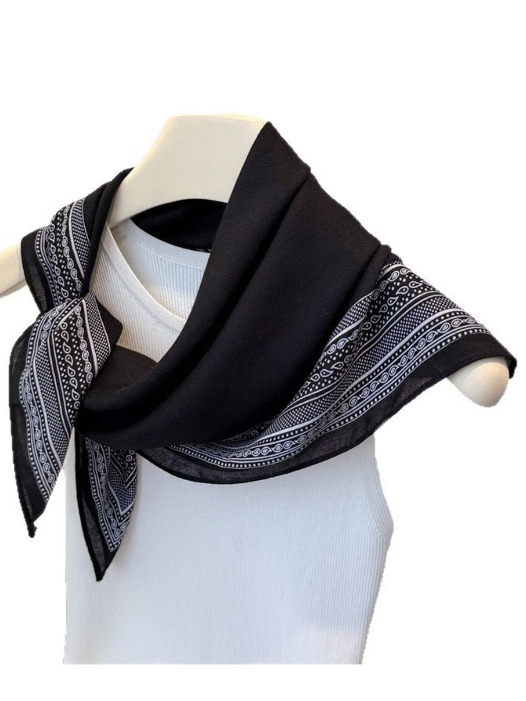 Scarvii - Minimalist Geometric Print Square Scarf – Simple & Elegant