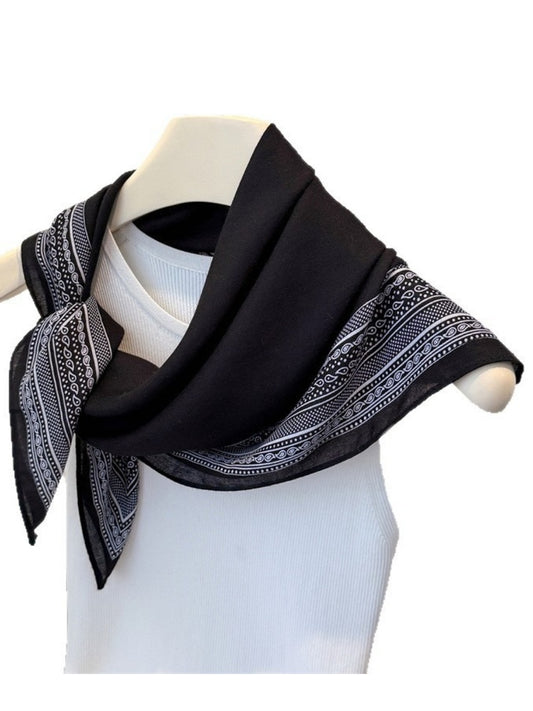 Scarvii - Minimalist Geometric Print Square Scarf – Simple & Elegant