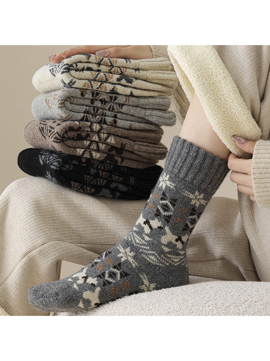 Rufia - Nordic Pattern Winter Crew Socks