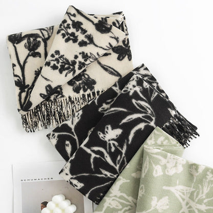 Scarvii - Floral Fringe Winter Scarf