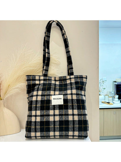 Cosbai – Plaid Crossbody Tote Bag