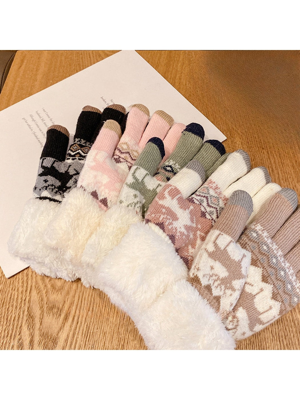 Gloving - Deer Pattern Full Finger Winter Gloves