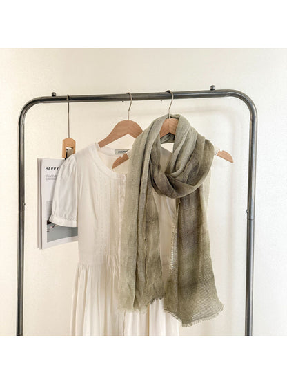 Scarvii scarf styled with casual outfit showing versatility and lightweight design