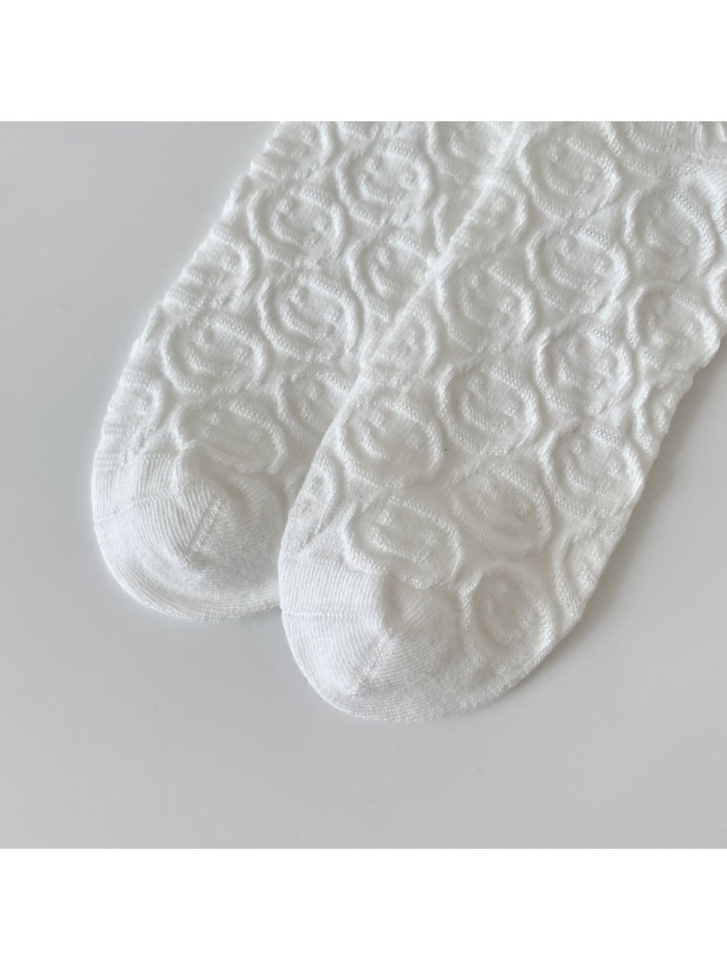 Rufia - Women's Solid Winter Socks with Embossed Smile