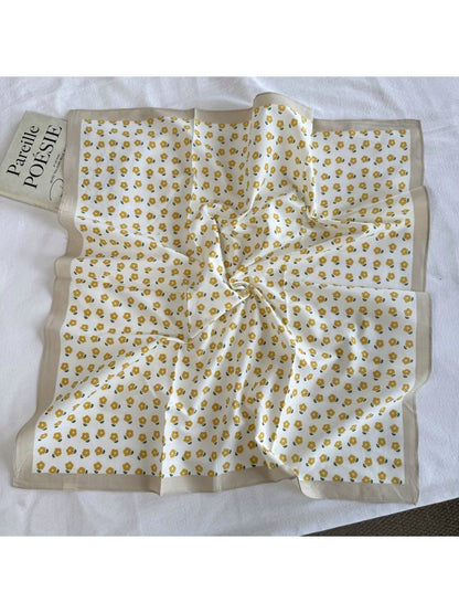Scarvii - Printed Polka Dot Square Neck Scarf