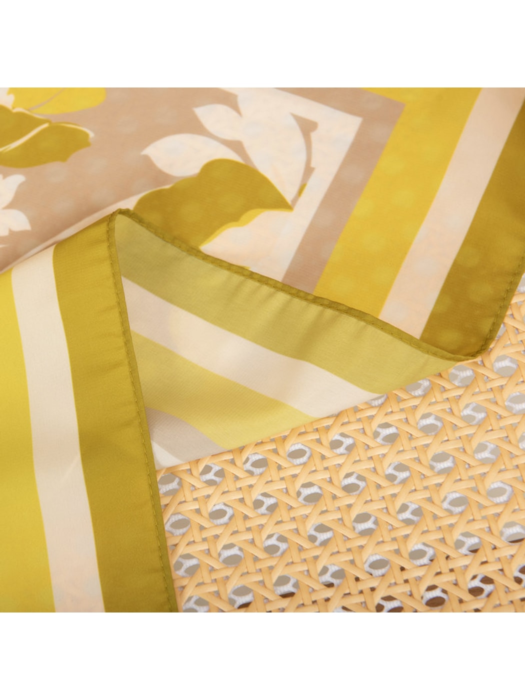 Scarvii - Floral Border Print Square Scarf
