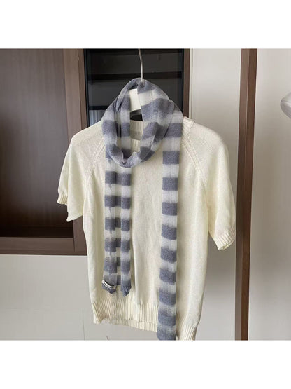 Scarvii - Soft Stripe Knit Long Scarf