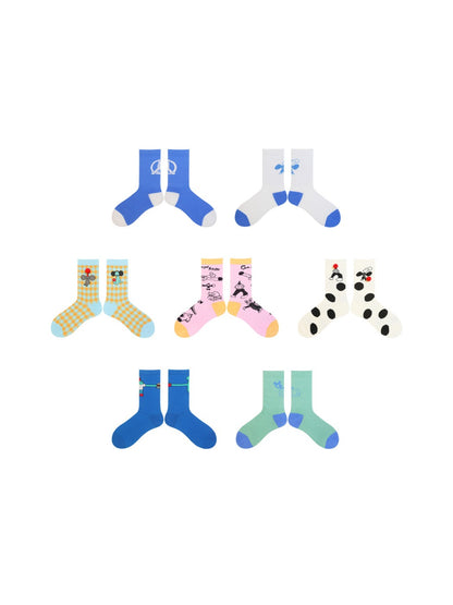 Rufia - Playful Cartoon Character Sports Ankle Socks