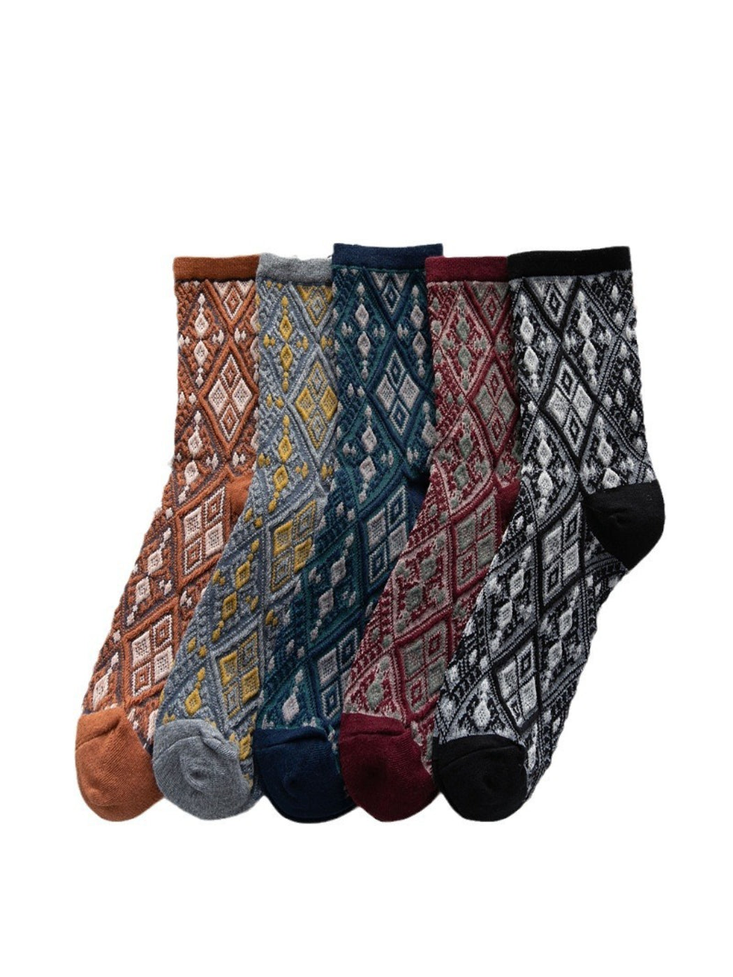 Rufia - Diamond Stitch Crew Socks