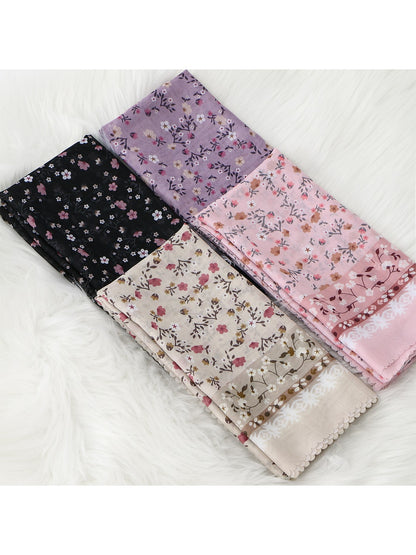 Scarvii - Vintage Border Print Square Scarf