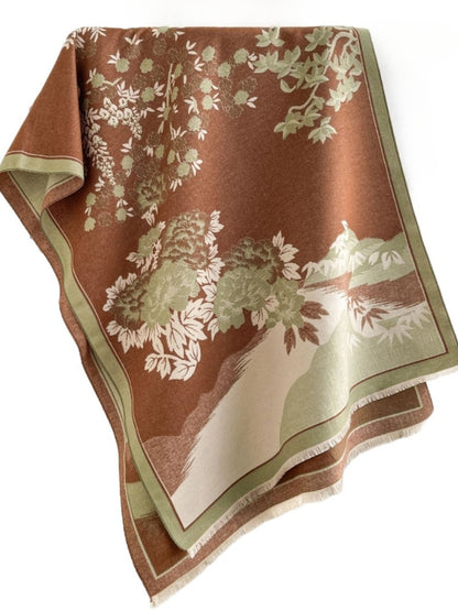 Scarvii - Elegant Bamboo & Floral Print Scarf