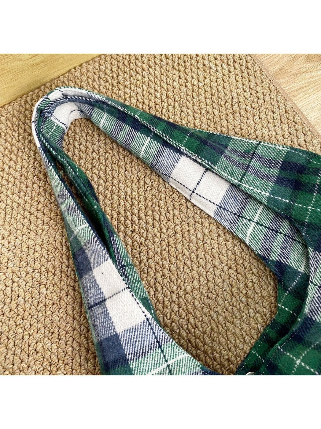 Cosbai – Plaid Embroidered Shoulder Tote
