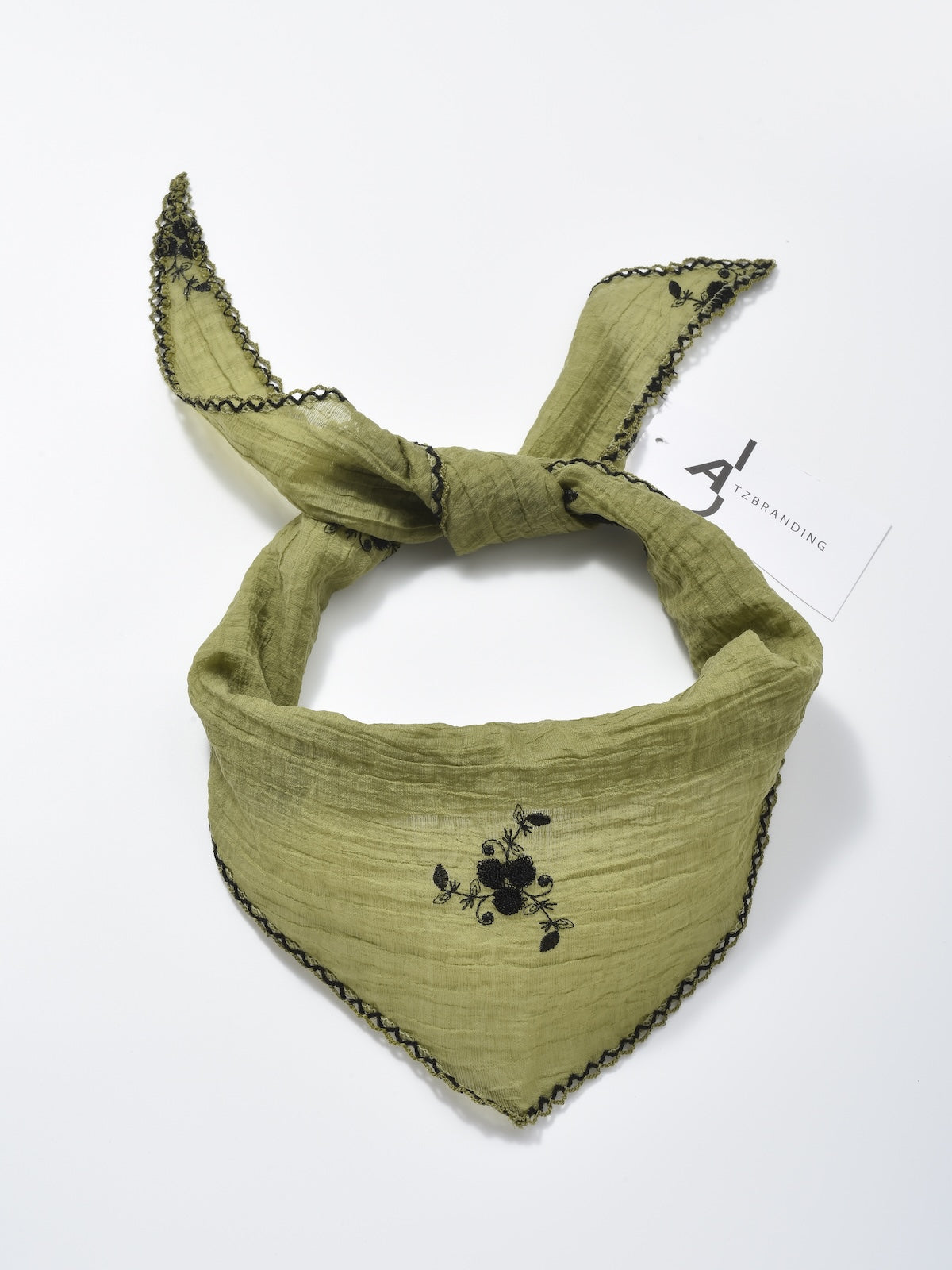 Scarvii Soft Botanical Print Triangle Scarf