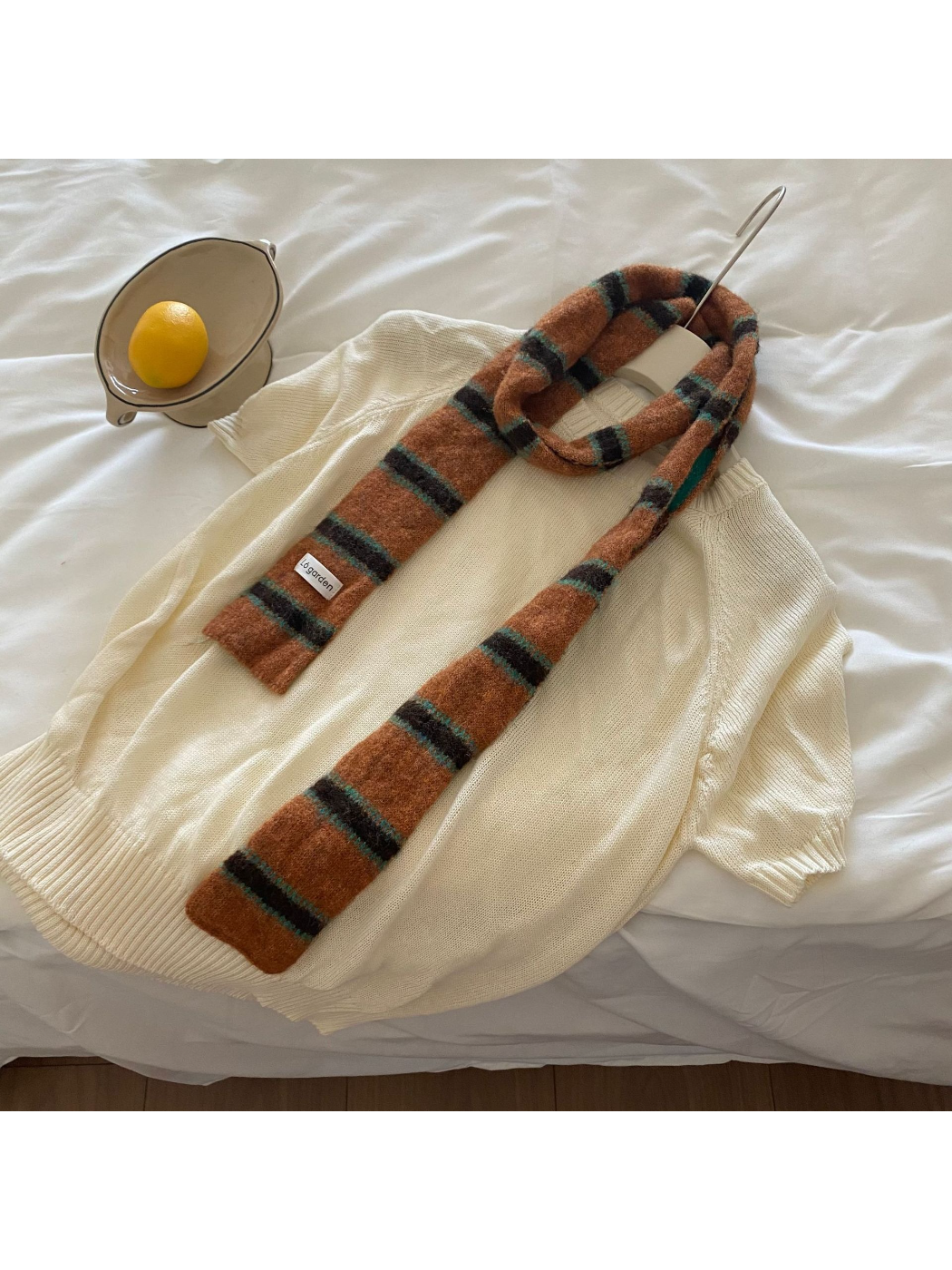 Scarvii - Colorful Striped Knit Skinny Scarf