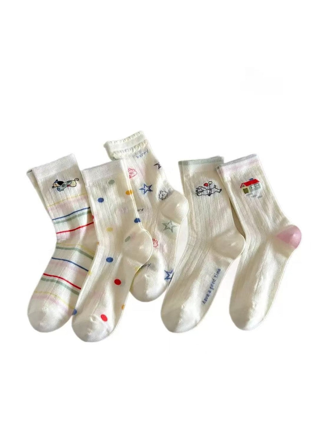 Rufia - Women's Playful Pattern Crew Socks