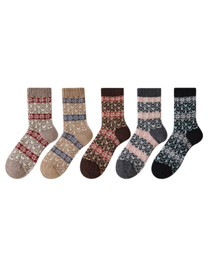 Rufia - Nordic Heart Pattern Crew Socks