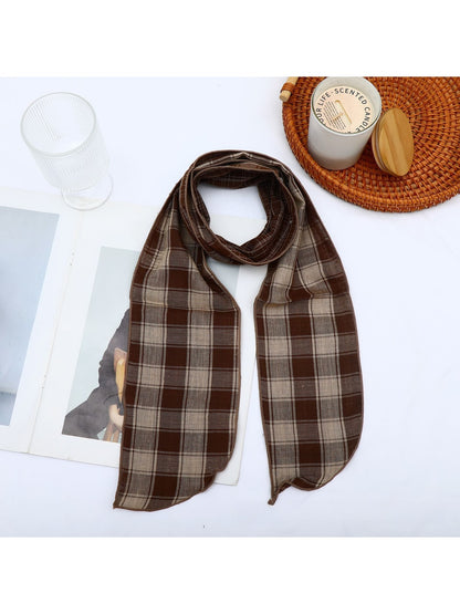 Scarvii - Vintage Plaid Check Pattern Long Scarf