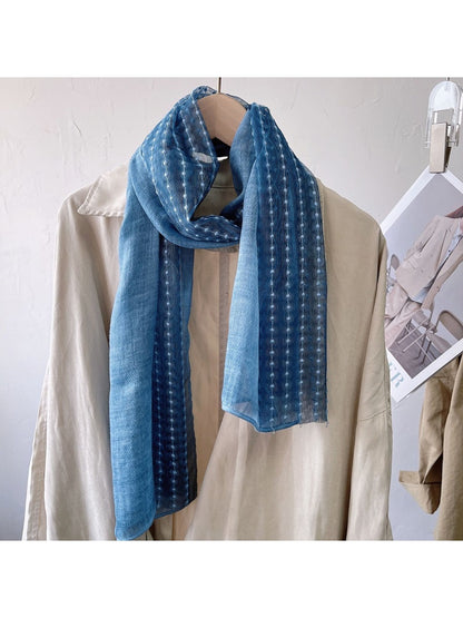 Scarvii - Textured Embroidery Long Fashion Scarf