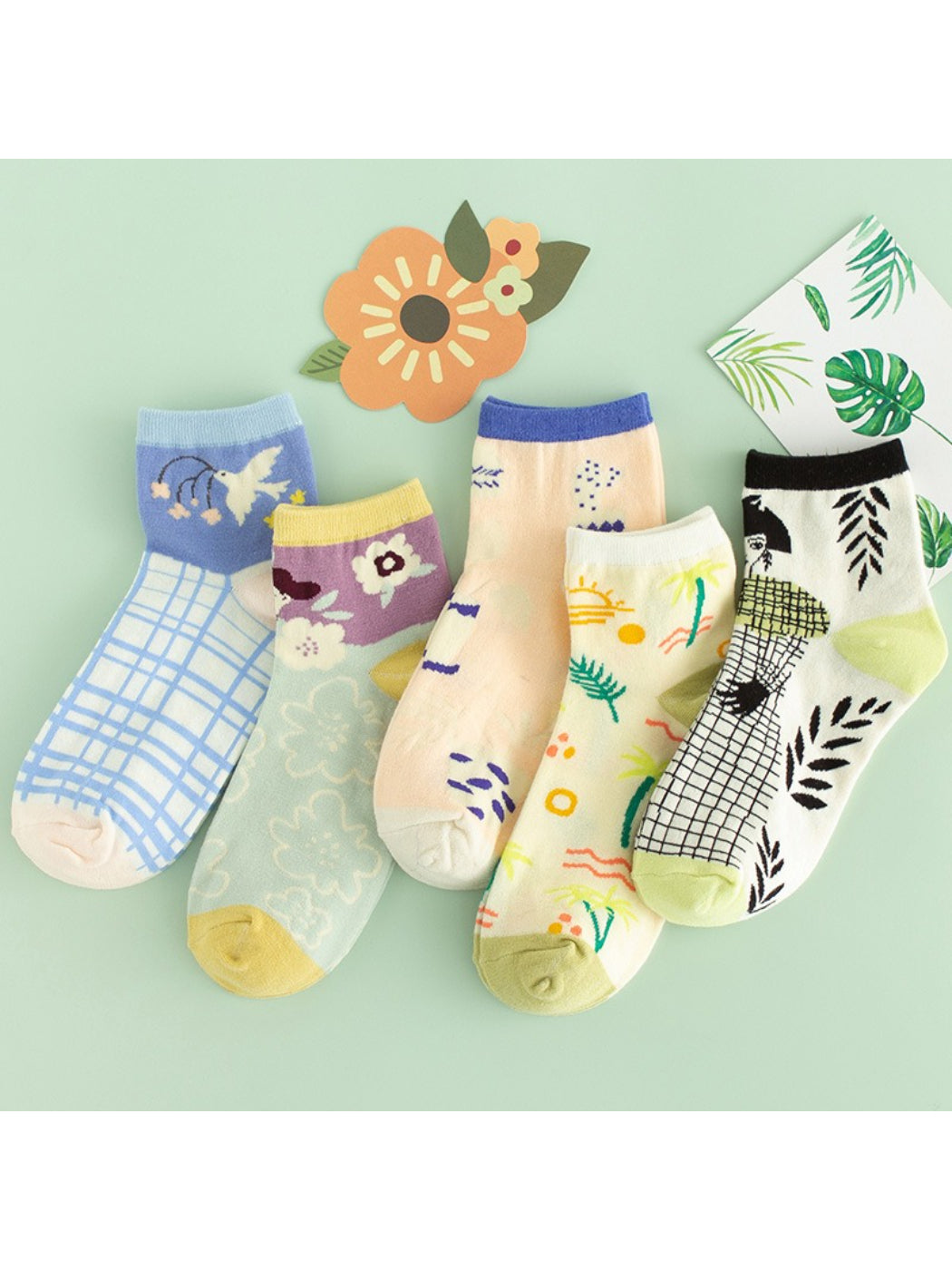 Rufia - Playful Illustrated Pattern Crew Socks product image 1