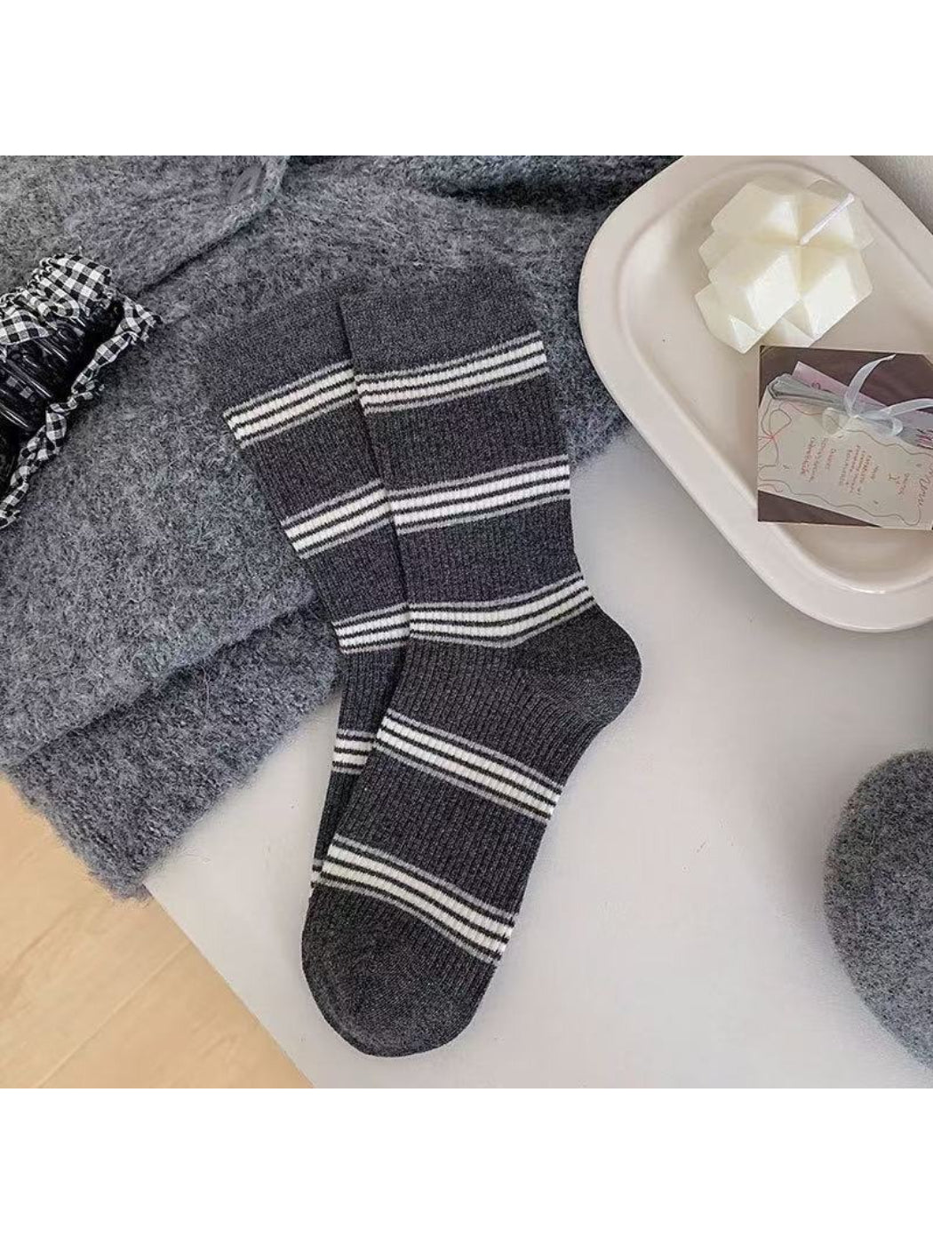 Rufia - Classic Stripe Ribbed Crew Socks product image 7
