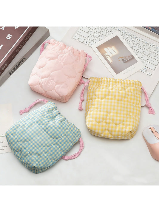 Cosbai - Quilted Drawstring Storage Pouch Bag