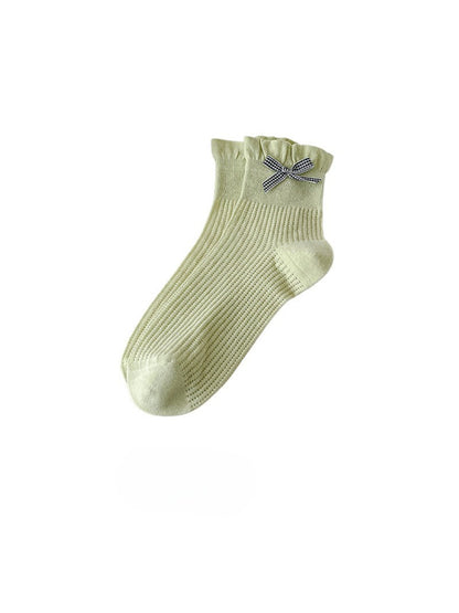 Rufia - Bow Trim Ribbed Ankle Socks product image 8