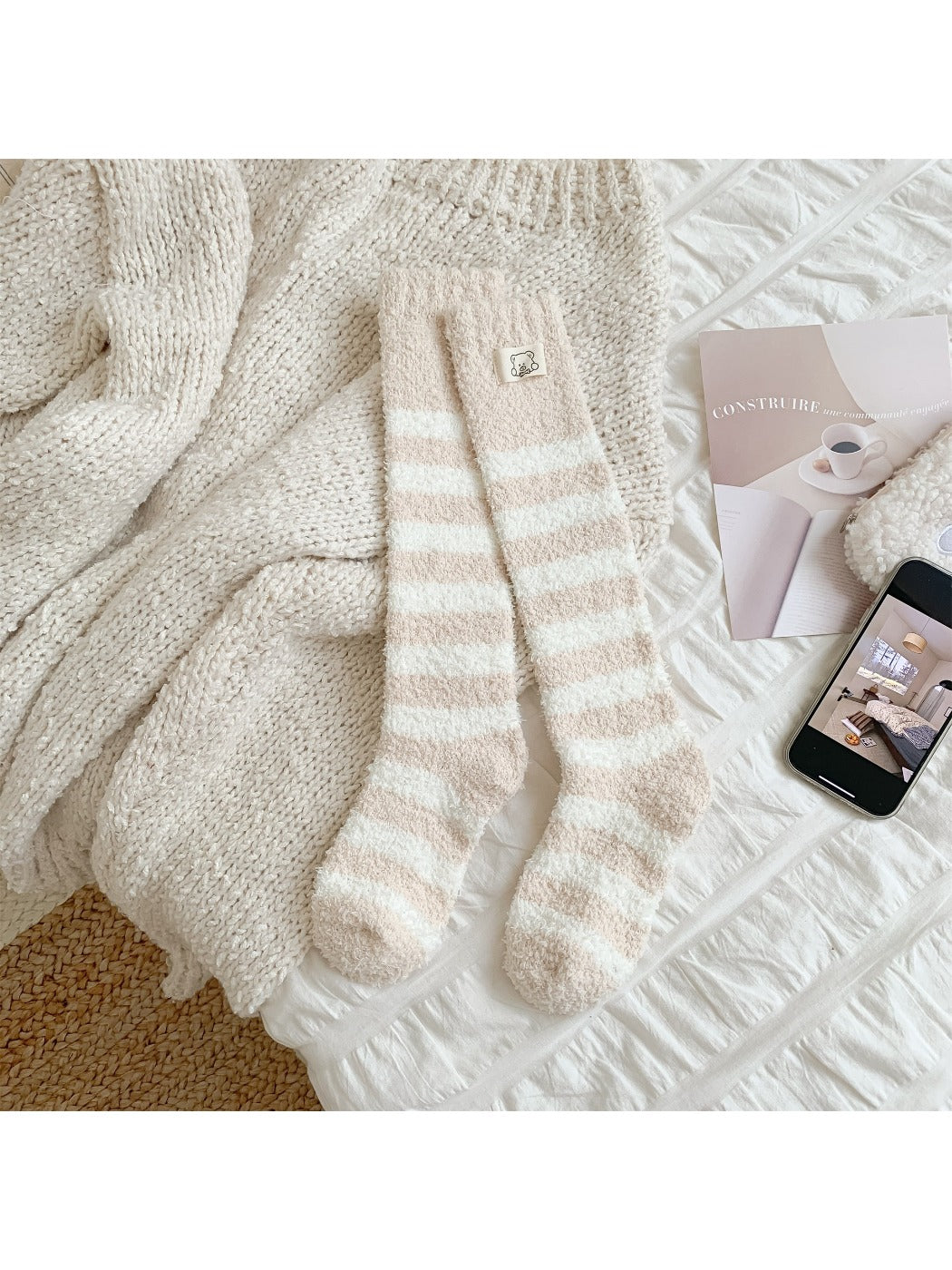 Rufia - Plush Striped Sleep Socks