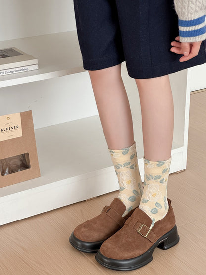 Rufia - Vintage Bloom Embroidered Crew Socks
