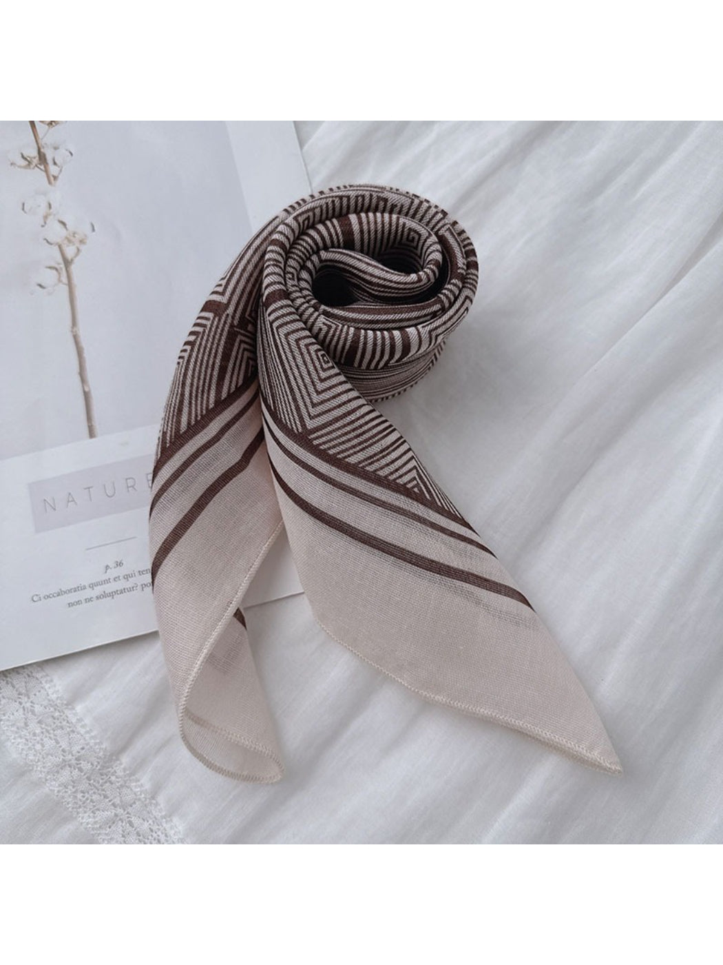 Scarvii - Geometric Print Lightweight Square Scarf