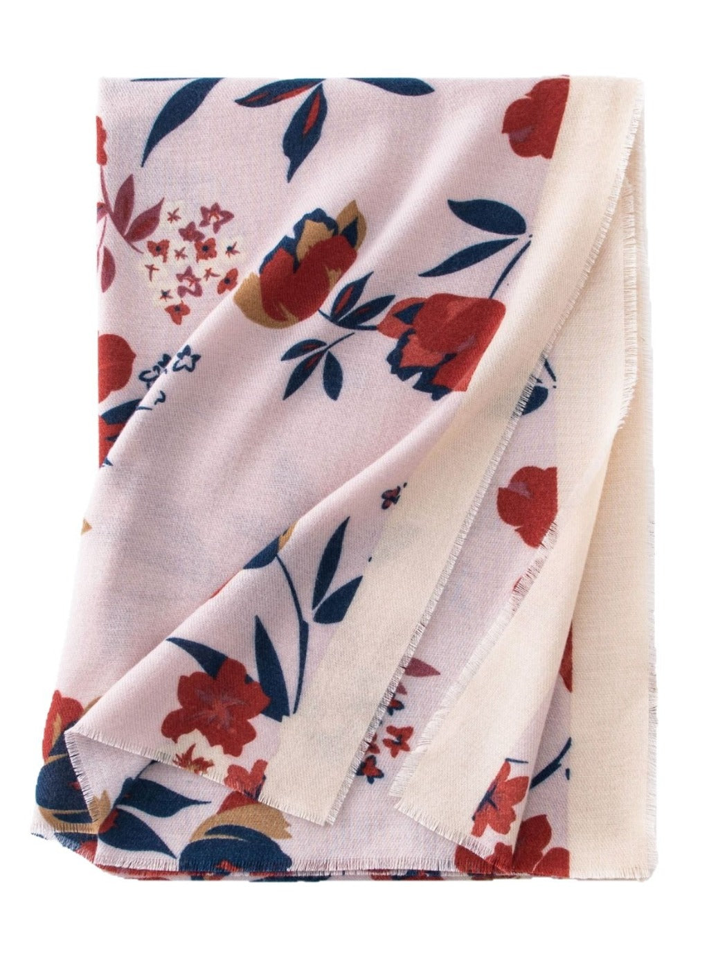 Scarvii - Elegant Winter Floral Print Scarf & Shawl