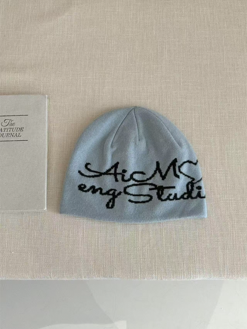 Haila - Script Letter Knit Beanie