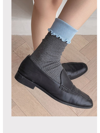 Rufia - Mixed Textured Pattern Crew Socks