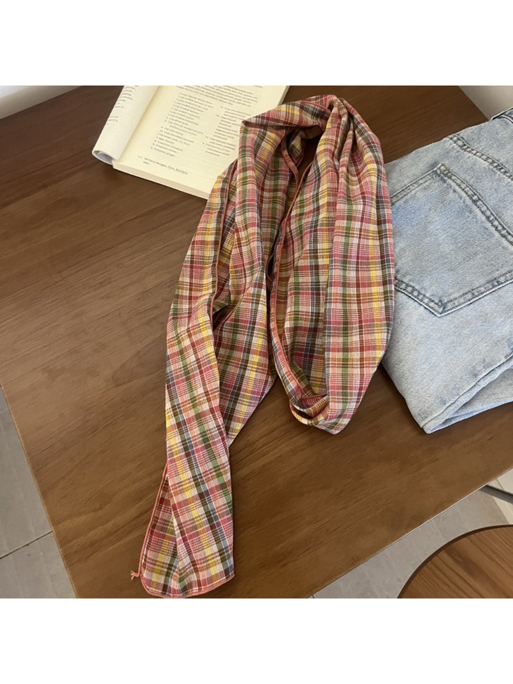 Scarvii Warm Tone Plaid Styling Scarf