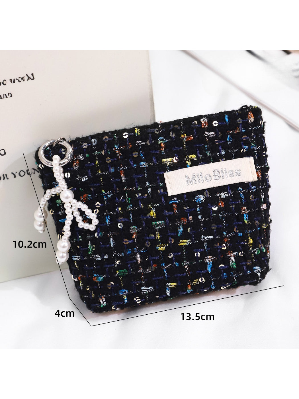 Cosbai - Soft Tweed Mini Cosmetic Bag Pouch detail view 6