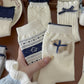 Rufia - White Mid-calf Socks with Various Patterns – 7 Options