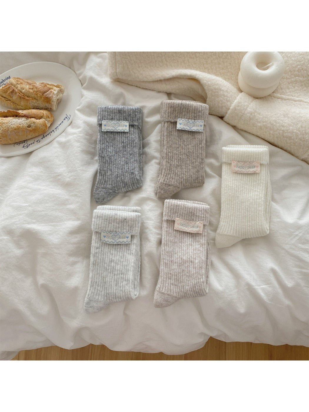 Rufia – Solid Color Plush Slouch Socks