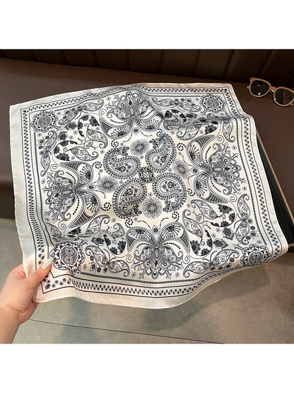 Scarvii - Vintage-Inspired Patterned Neck Square Scarf
