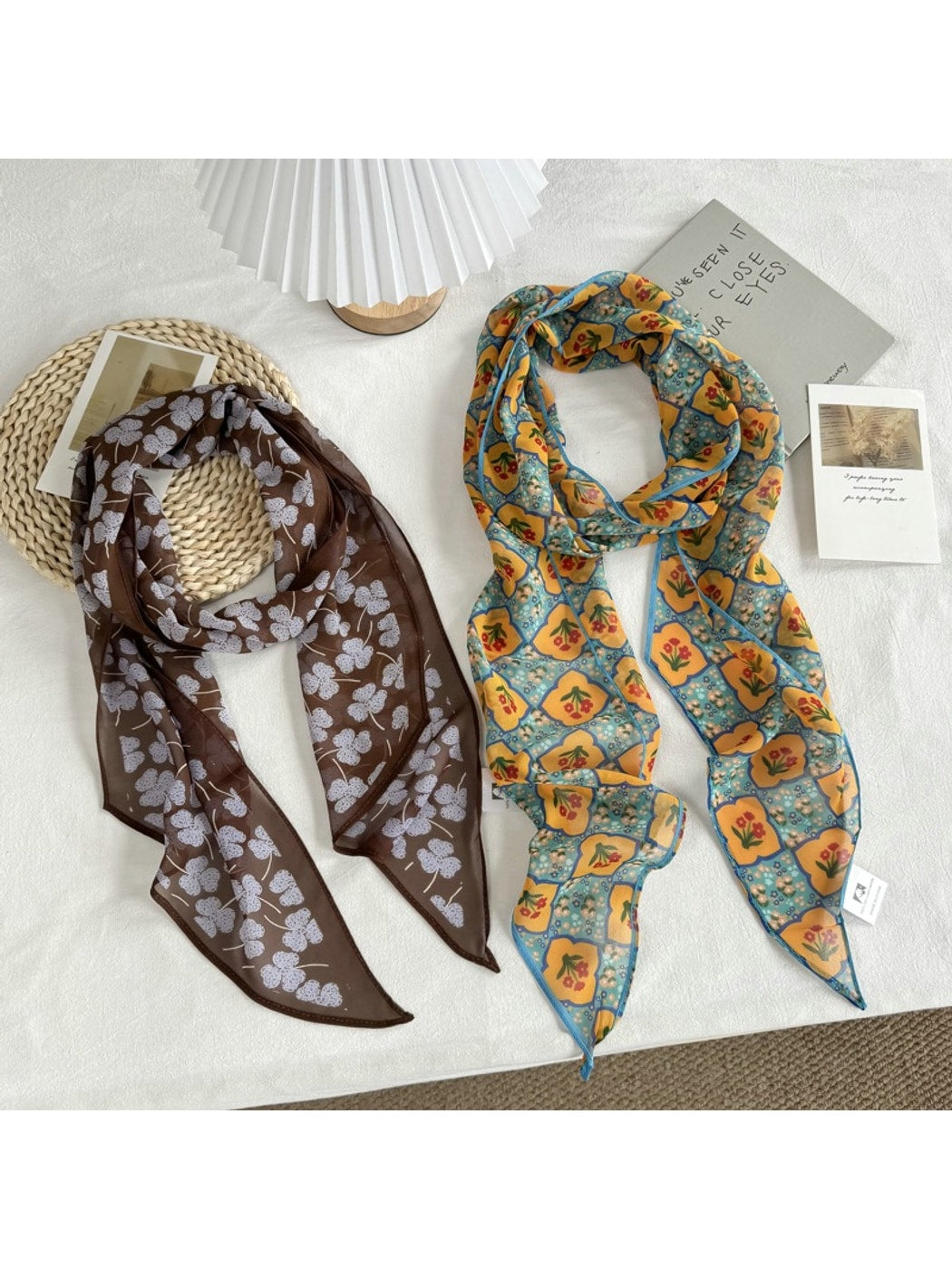 Scarvii - Printed Long Narrow Neck Scarf
