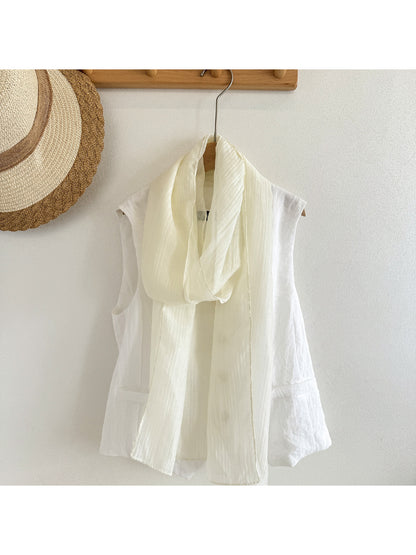 Scarvii - Sheer Wrinkle Texture Long Scarf