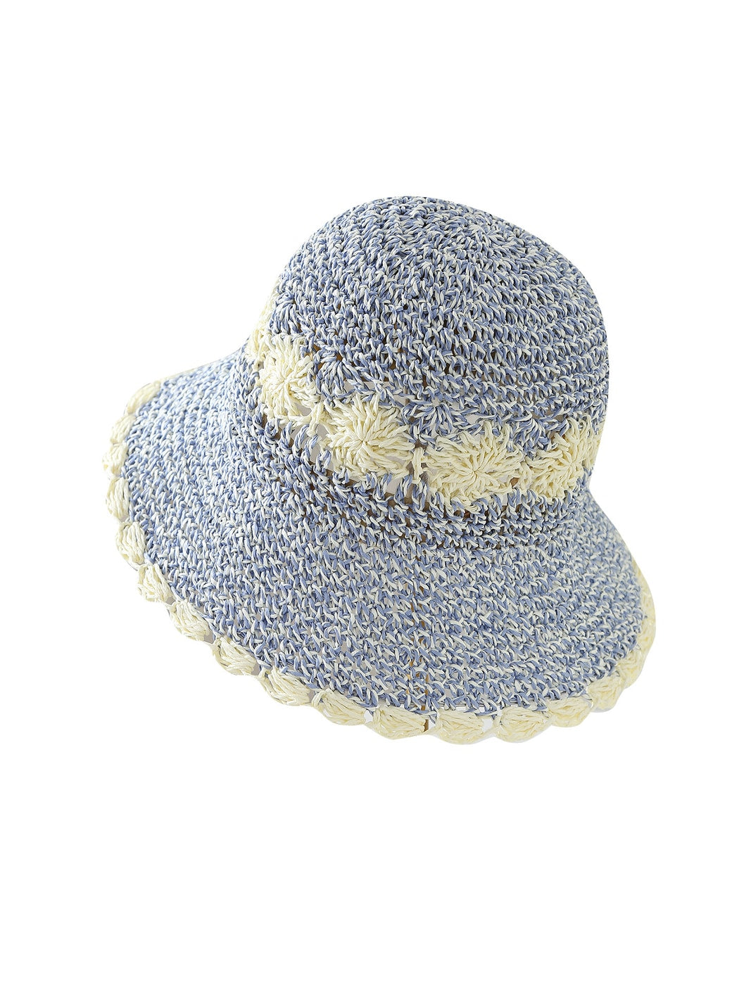 Haila - Women's Floral Openwork Wide Brim Summer Hat