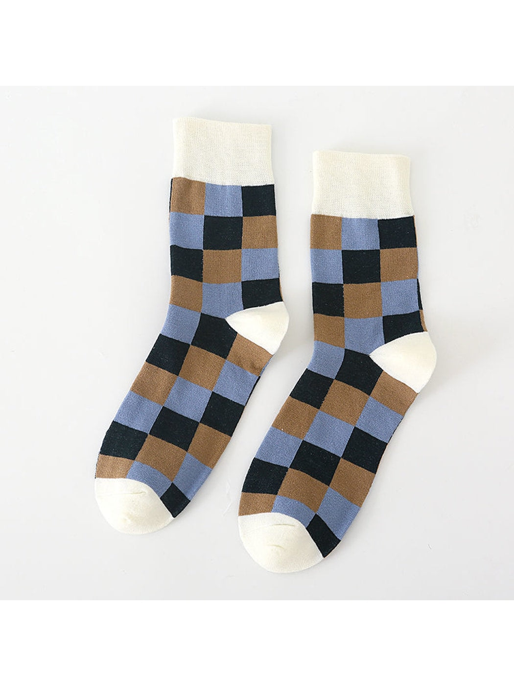 Rufia - Checked Pattern Everyday Crew Socks
