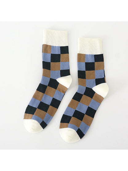 Rufia - Checked Pattern Everyday Crew Socks