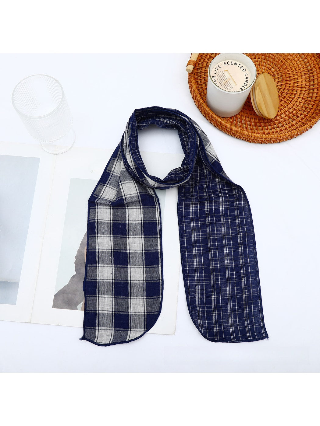 Scarvii - Vintage Plaid Check Pattern Long Scarf