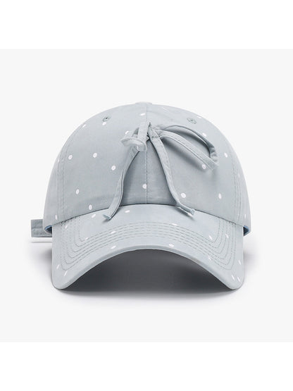 Haila - Round Crown Bow Accent Baseball Cap
