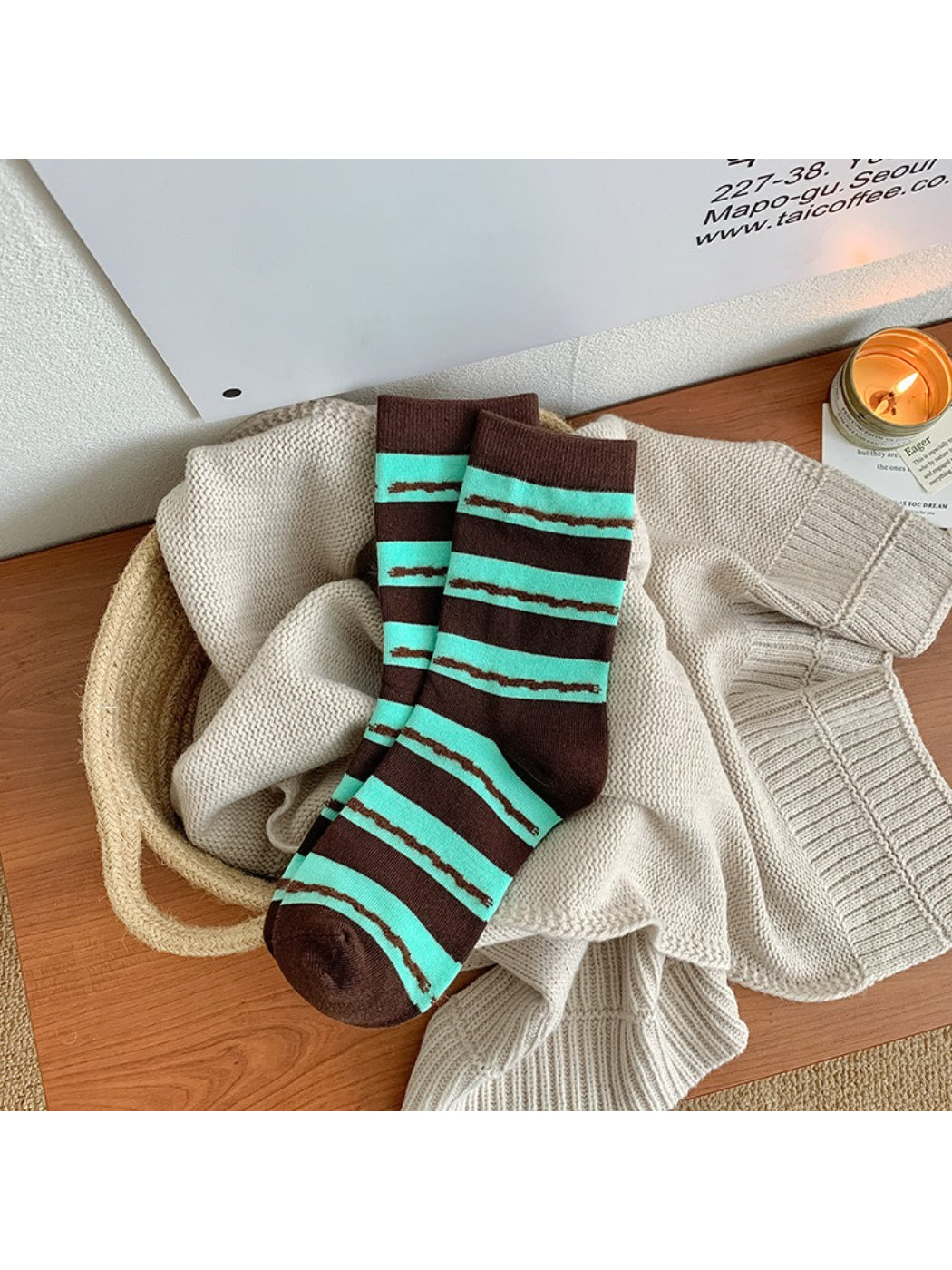 Rufia - Slouchy Colorblock Stripe Crew Socks product image 7