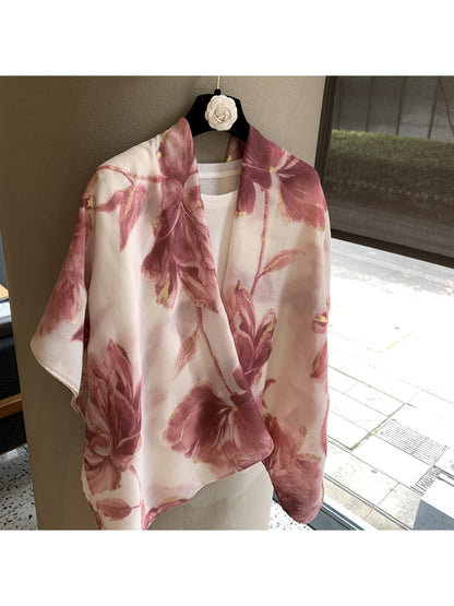 Scarvii - Floral Print Elegant Layering Shawl Scarf