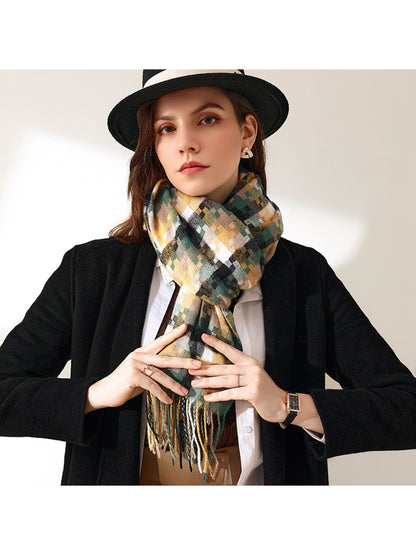 Scarvii - Multicolor Geometric Fringe Winter Scarf