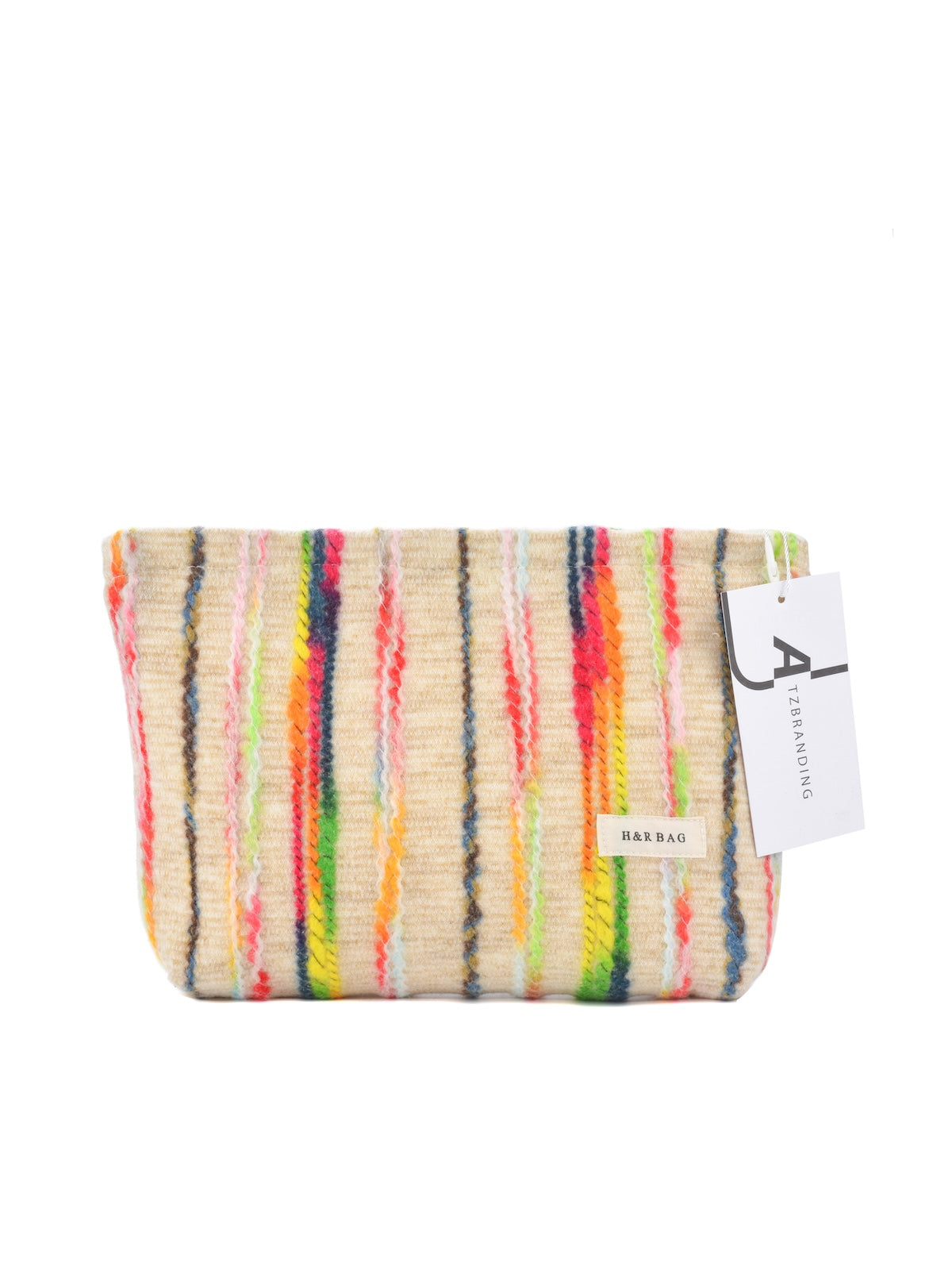 Cosbai - Beige Boho Crochet Makeup Pouch With Zipper